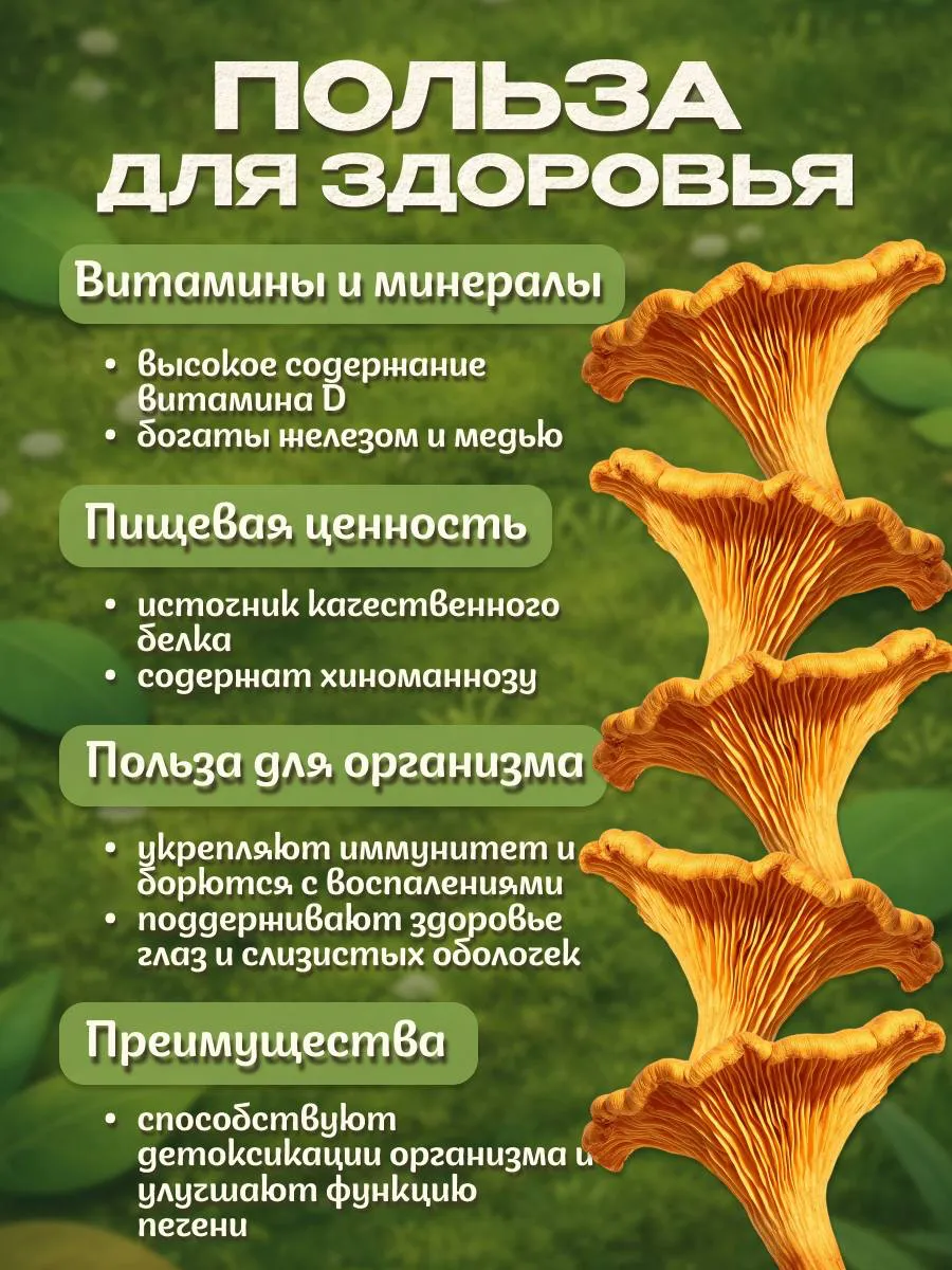 Грибы лисички сушеные 50г